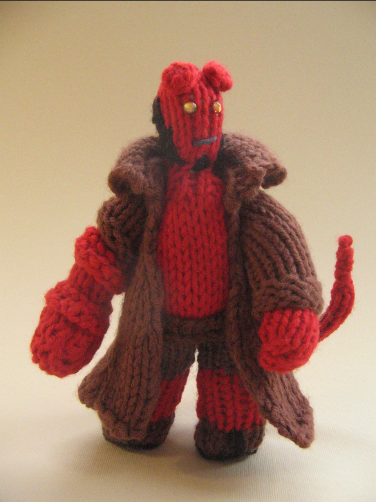 cakeyvoice-knitted-hellboy